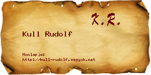 Kull Rudolf névjegykártya
